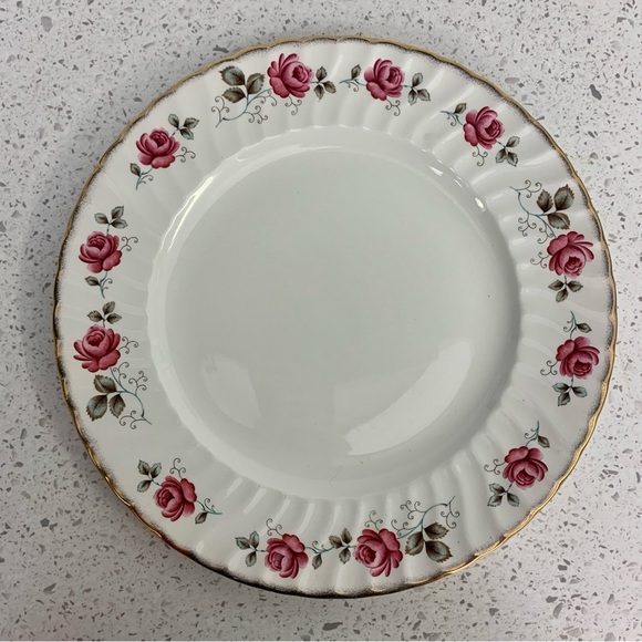Vintage Aynsley Rose Pattern Plate and Server Set - Picture 2 of 8